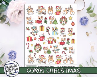 Corgi Christmas Planner Stickers! Perfect for all planners!