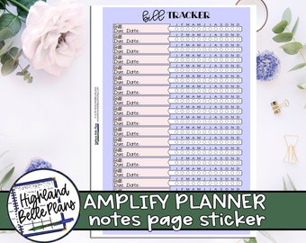 Amplify Planner Full Page Sticker: Bill Tracker