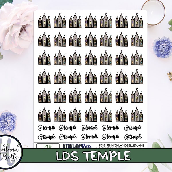 LDS Temple Hand Drawn Planner Stickers!