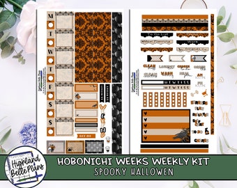 Hobo Weeks Spooky Halloween Planner Stickers! Designed to fit the Hobonichi Weeks planner