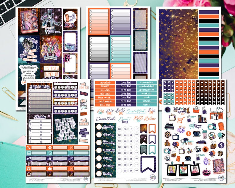 Hocus Pocus Halloween Deluxe Weekly Planner Kit Available in | Etsy