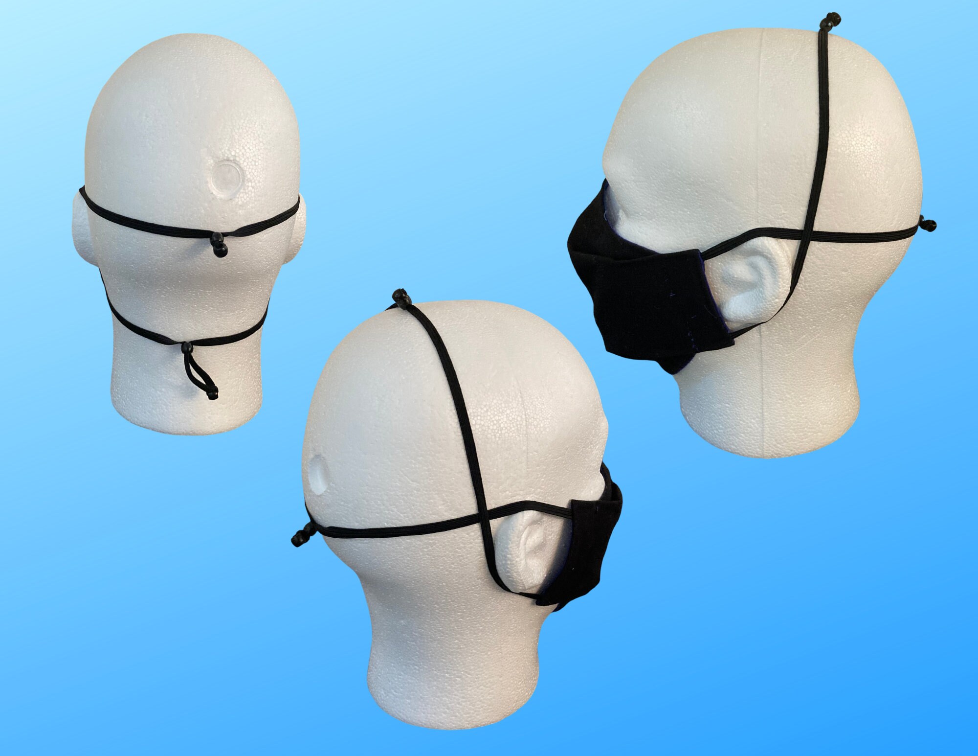 Around the Head elastic face mask adjustable strap 3D Face Etsy