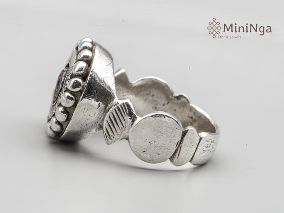 South Morocco - Vintage silver ring with a rosett… - image 6