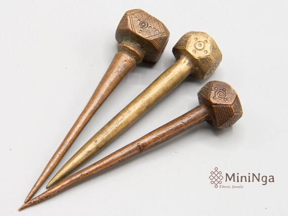 3 old hairpins from Mossi tribe Burkina Faso Afric
