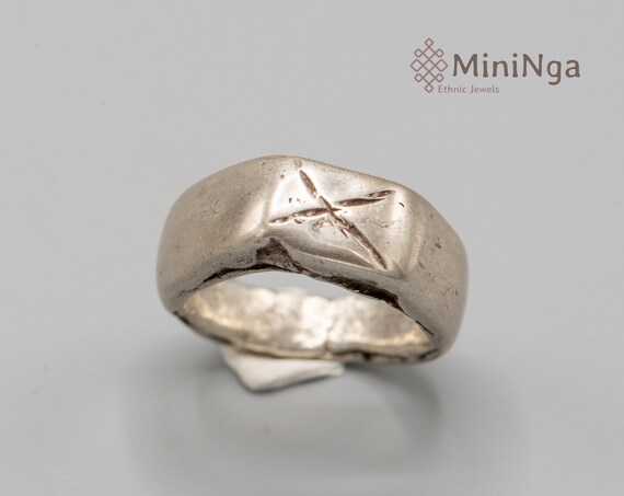 Antique Ethiopian silver ring size 8 1/2