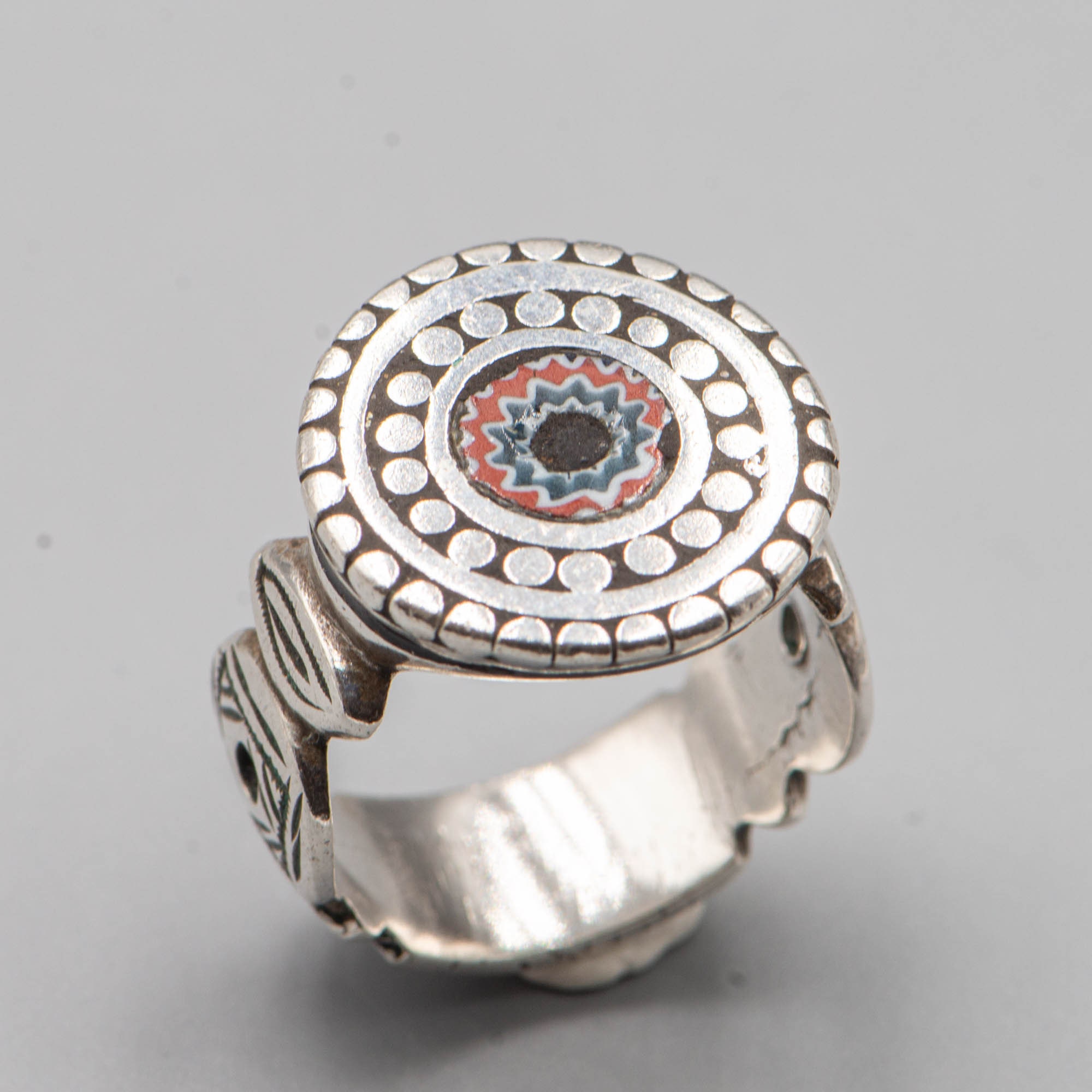 Vintage Silver Rosetta Ring – Moroccan Ethnic Tribal Adornment