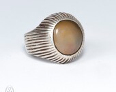 Authentique old silver Fulani ring - natural agate men aqeeq ring - aqeeq stone - vintage silver ring - Gift for him - Boho style - Gypsy