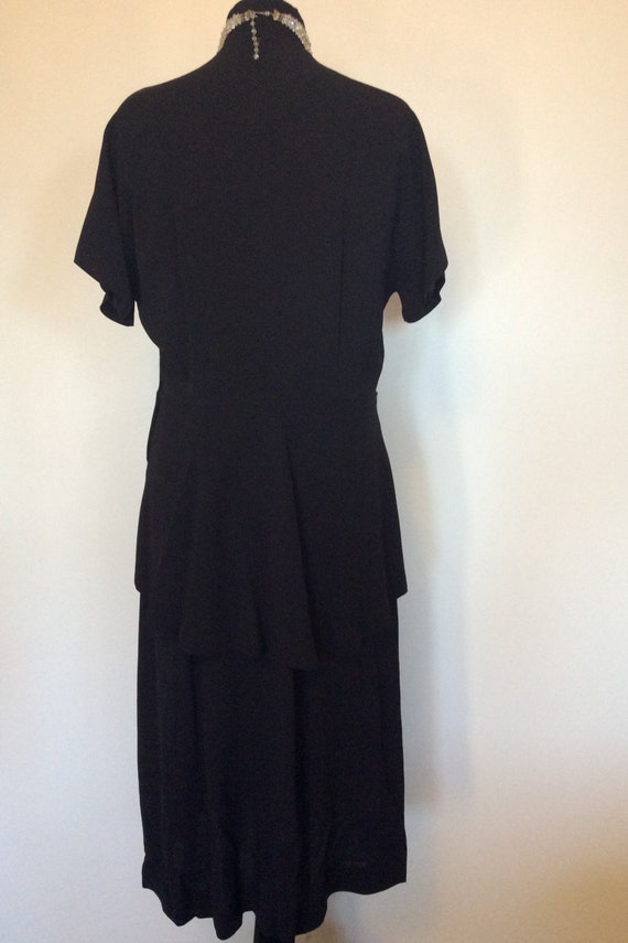 Vintage 1940's Noir Dress - Large - image 3