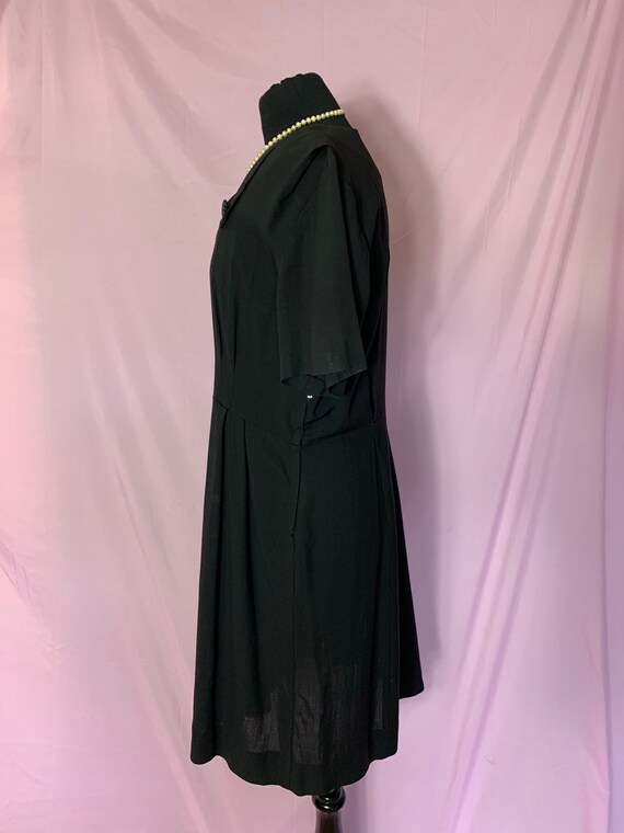 Vintage Volup 46” bust 40’s Black Cocktail Dress,… - image 3