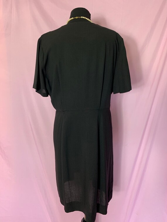 Vintage Volup 46” bust 40’s Black Cocktail Dress,… - image 4