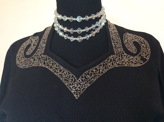 Vintage 1940's Noir Dress - Large