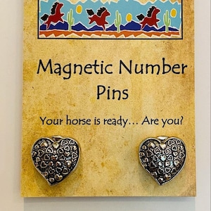 Hearts! Magnetic Number Pins Horse Show number magnet holder