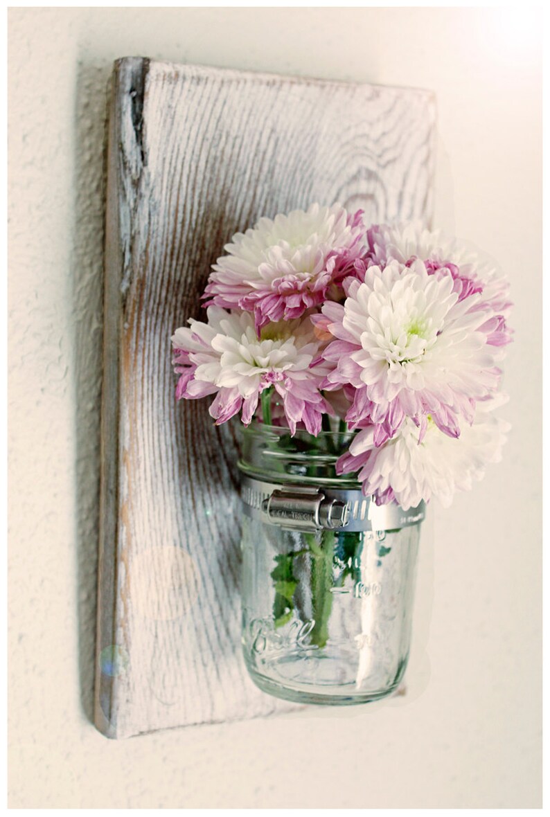 Spring Wall Decor Mason Jar Wall Sconce Mason Jar Vase Etsy
