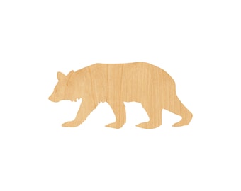 Crafting Supplies Bear Cutout Bears Laser Cut Wood Craft Bear Cub A155