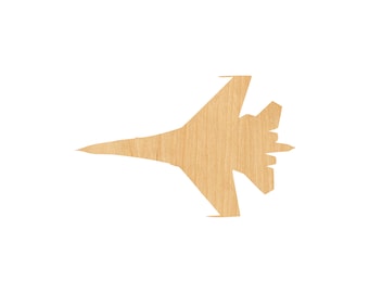 Fighter Jet Laser Cut Out Wood Shape Craft Supply F-22 Raptor Cutout