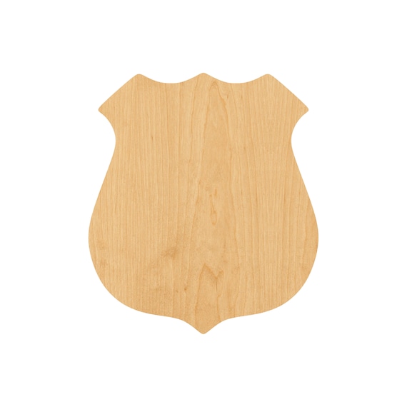 Badge - Laser Cut Out Unfinished Wood Craft Shape BDG3 Badge - Laser Cut Out Unfinished Wood Craft Shape BDG3