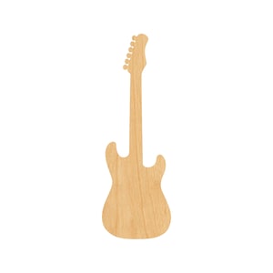 Electric Guitar Laser Cut Out Wood Shape Craft Supply - Woodcraft Cutout