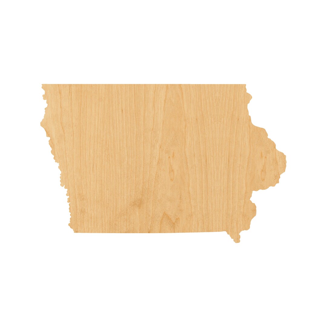Iowa Laser Cut Out Wood Shape Craft Supply Woodcraft Cutout Etsy
