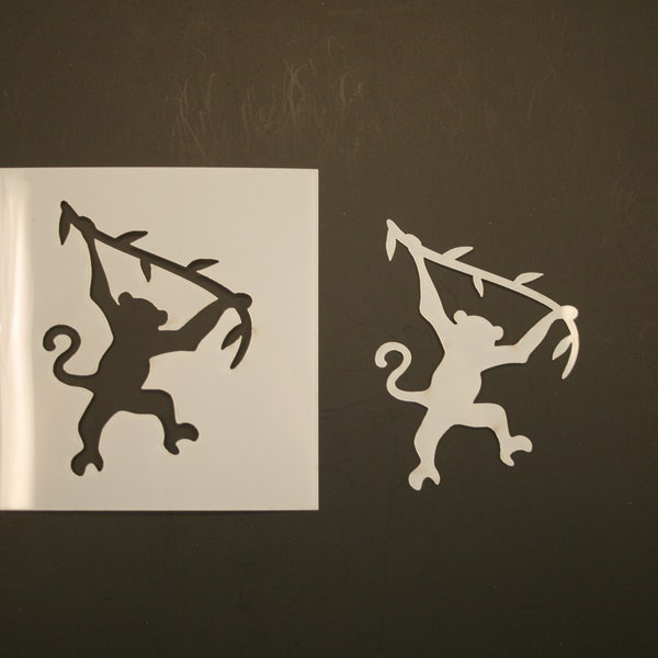 Swinging Monkey Reusable Mylar Stencil - Art Supplies