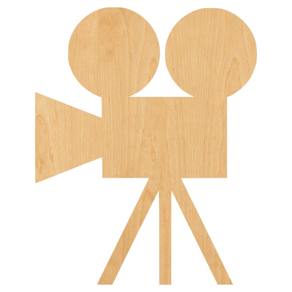 Movie Camera Laser Cut Out Wood Shape Craft Supply - Woodcraft Cutout