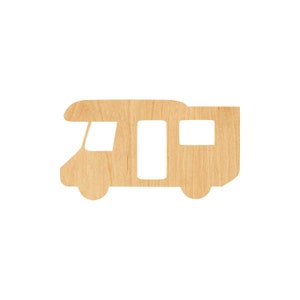 Camper Laser Cut Out Wood Shape Craft Supply - Woodcraft Cutout