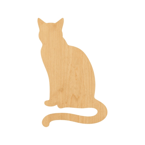 Cat - Laser Cut Out Unfinished Wood Craft Shape CAT9 Cat - Laser Cut Out Unfinished Wood Craft Shape CAT9