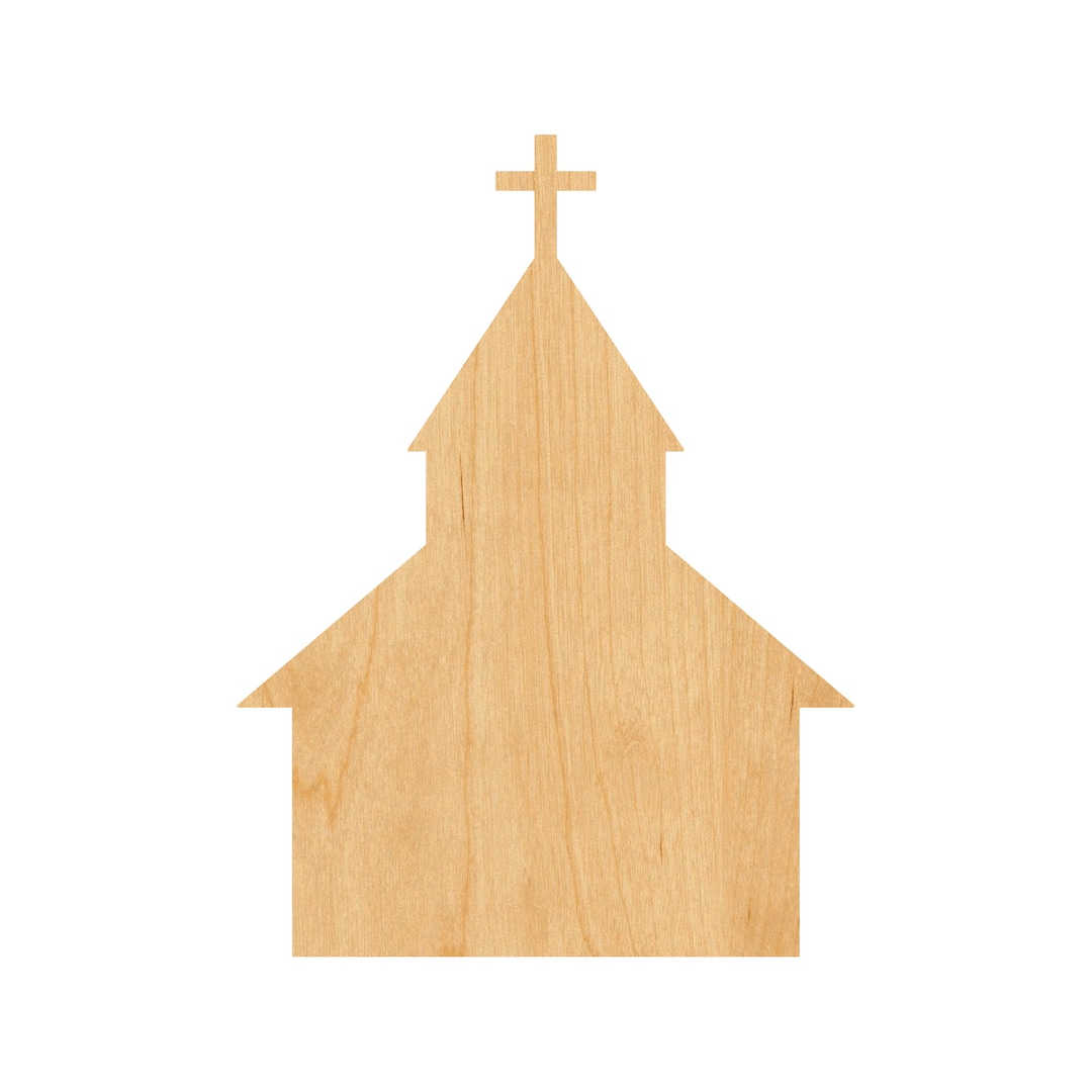 Chuch Cutout Lase Cut Unfinished Wood - Etsy