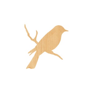 Bird On Branch Laser Cut Out Wood Shape Craft Supply – Woodcraft Cutout