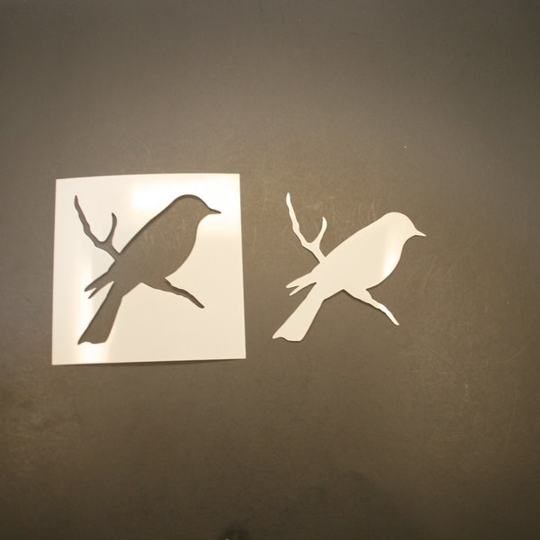 Bird on Branch Reusable Mylar Stencil - Art Supplies
