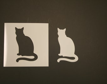 Sitting Cat Reusable Mylar Stencil - Art Supplies