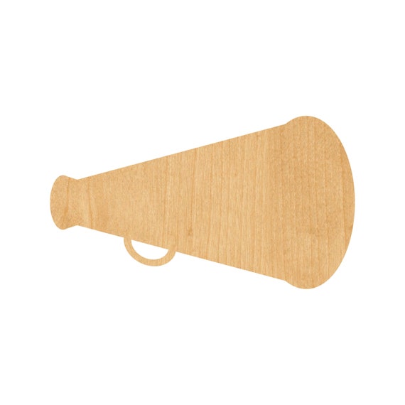 Sport Megaphone - Laser Cut Out Unfinished Wood Craft Shape SPT122 Sport Megaphone - Laser Cut Out Unfinished Wood Craft Shape SPT122