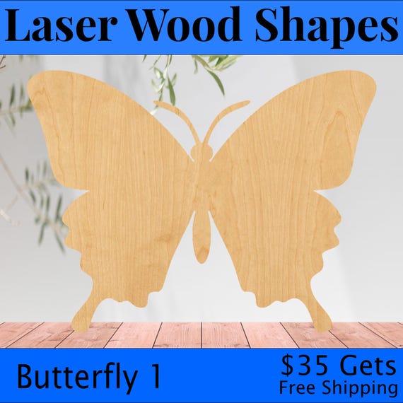 Butterfly - Laser Cut Out Unfinished Wood Craft Shape BUG34 Butterfly - Laser Cut Out Unfinished Wood Craft Shape BUG34