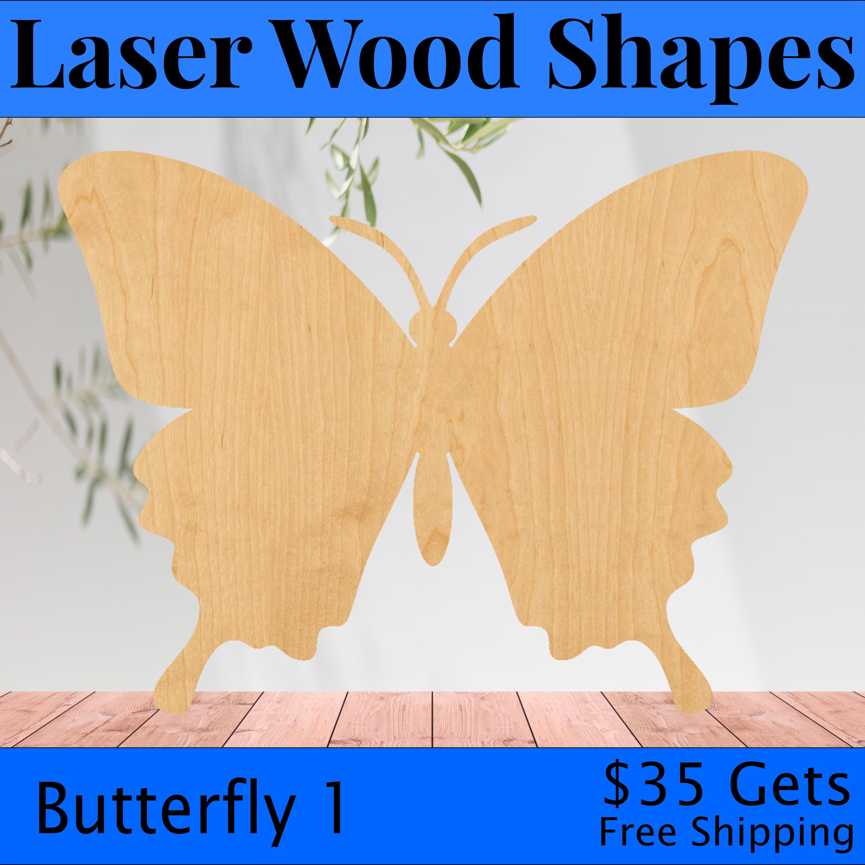 Butterfly - Laser Cut Out Unfinished Wood Craft Shape BUG34 Butterfly - Laser Cut Out Unfinished Wood Craft Shape BUG34