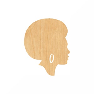 Afro Laser Cut Out Wood Shape Craft Supply - Woodcraft Cutout