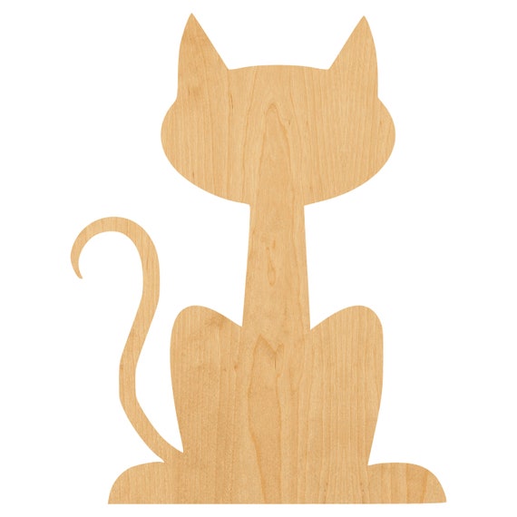 Cat - Laser Cut Out Unfinished Wood Craft Shape CAT55 Cat - Laser Cut Out Unfinished Wood Craft Shape CAT55