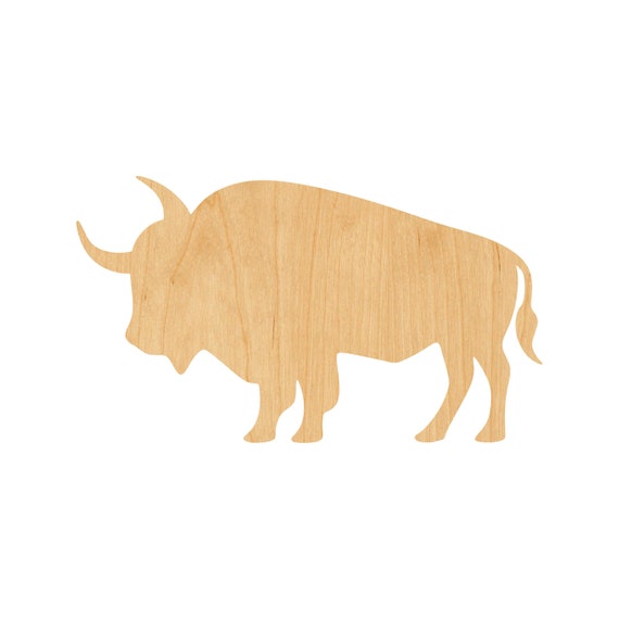 Bison Buffalo - Laser Cut Out Unfinished Wood Craft Shape ANML69 Bison Buffalo - Laser Cut Out Unfinished Wood Craft Shape ANML69