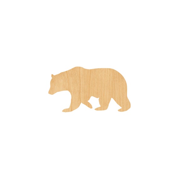 Scene Bear - Laser Cut Out Unfinished Wood Craft Shape BER43 Scene Bear - Laser Cut Out Unfinished Wood Craft Shape BER43