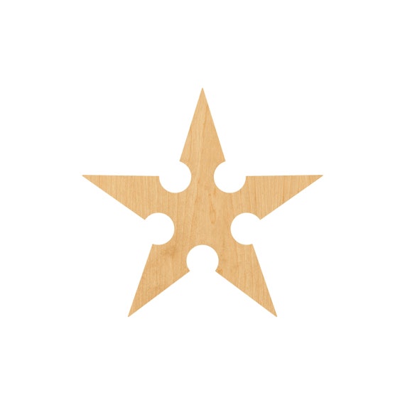 Star - Laser Cut Out Unfinished Wood Craft Shape XMS24 Star - Laser Cut Out Unfinished Wood Craft Shape XMS24