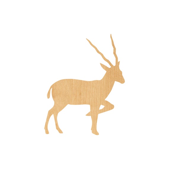 Antelope - Laser Cut Out Unfinished Wood Craft Shape ANML78 Antelope - Laser Cut Out Unfinished Wood Craft Shape ANML78