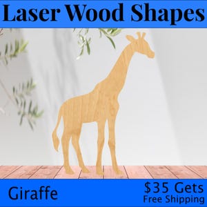 Giraffe - Laser Cut Out Unfinished Wood Craft Shape ANML71 Giraffe - Laser Cut Out Unfinished Wood Craft Shape ANML71