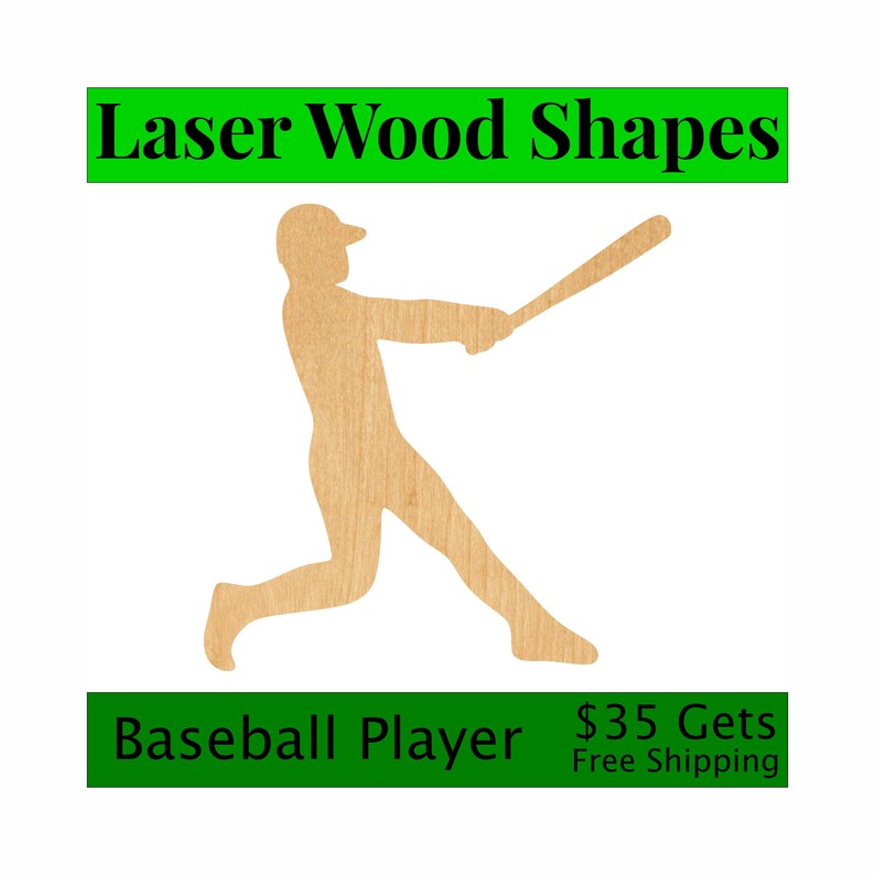 Baseball Player Cut Out Wood Shape Craft Supply Woodcraft Etsy