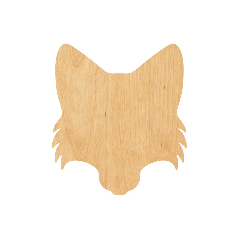 Fox Head Laser Cut Out Wood Shape Craft Supply Unfinished
