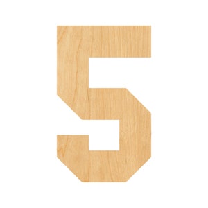 Number 5 Laser Cut Out Wood Shape Craft Supply - Woodcraft Cutout