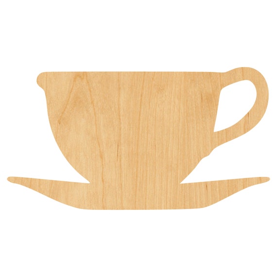 Drink Teacups - Laser Cut Out Unfinished Wood Craft Shape FOD189 Drink Teacups - Laser Cut Out Unfinished Wood Craft Shape FOD189