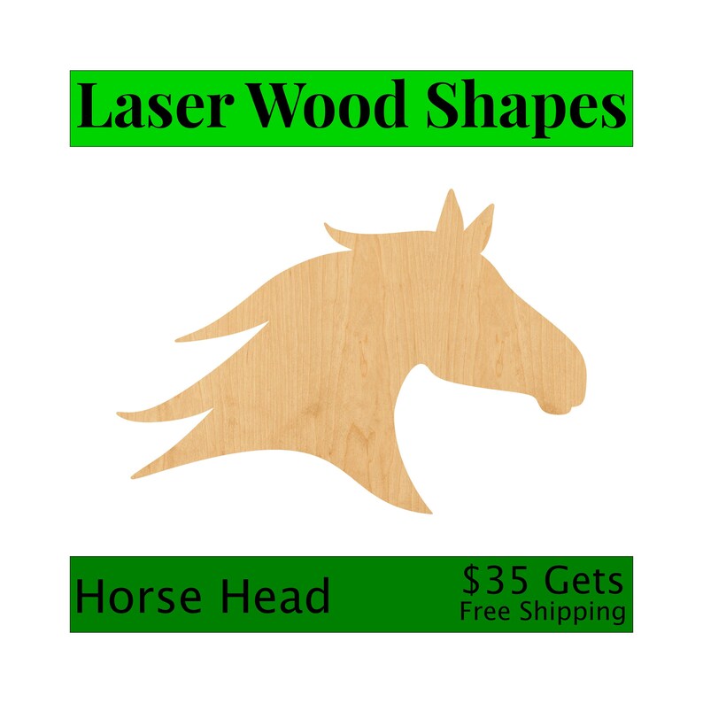 Horse Head 4 Laser Cut Out Wood Shape Craft Supply \u2013 Woodcraft Cutout