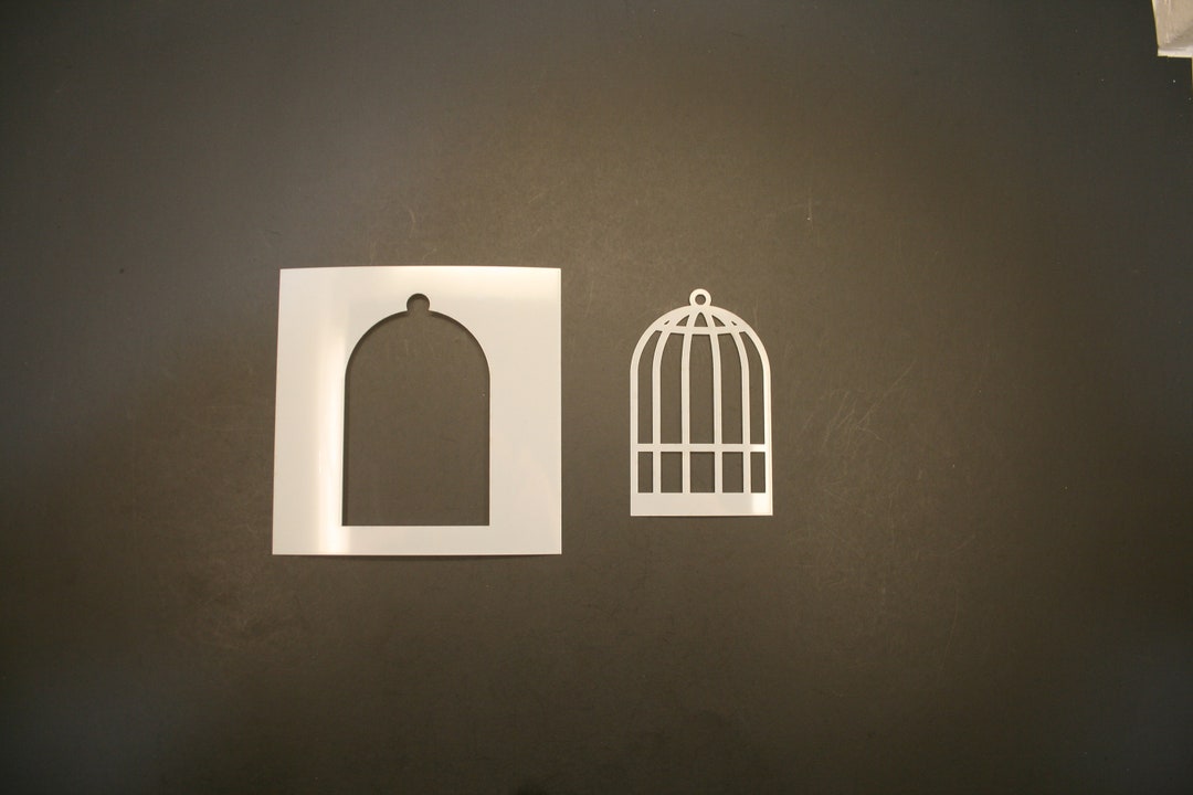Bird Cage And Bird Stencil Reusable Craft & DIY Stencils