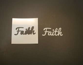 Faith Reusable Mylar Stencil - Art Supplies