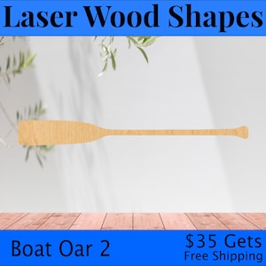 Boat Oar 2 Laser Cut Out Wood Shape Craft Supply - Woodcraft Cutout