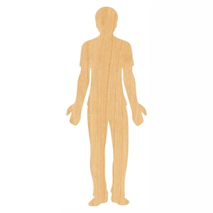 Man Laser Cut Out Wood Shape Craft Supply - Woodcraft Cutout
