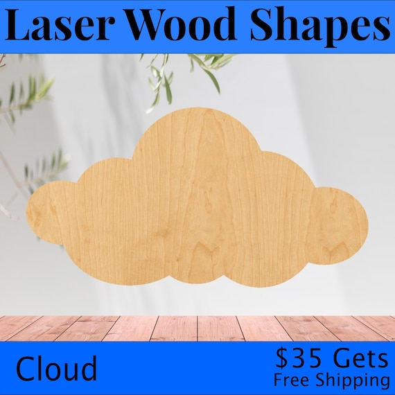 Cloud - Laser Cut Out Unfinished Wood Craft Shape SKY73 Cloud - Laser Cut Out Unfinished Wood Craft Shape SKY73